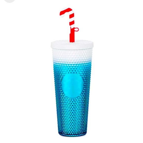 NWT 2023 Disney World Christmas Starbucks Tumbler with Candy Cane Straw Topper